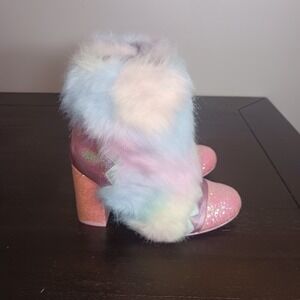 Irregular Choice Faux Fur Glitter Zodiac Boots Women's Size US 6/EU 37